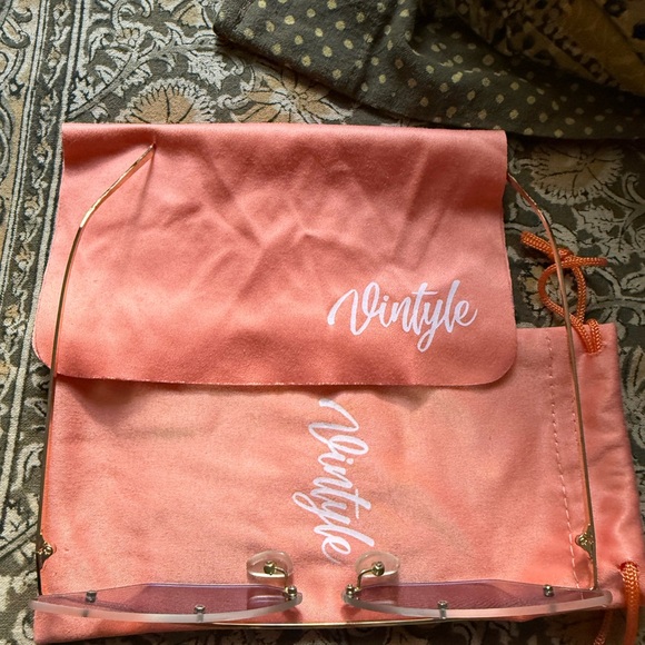 Vintyle Blue Rimless Sunglasses - Picture 6 of 8